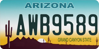 AZ license plate AWB9589