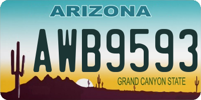 AZ license plate AWB9593