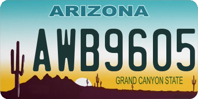 AZ license plate AWB9605