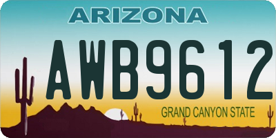 AZ license plate AWB9612