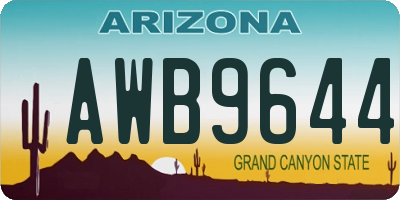 AZ license plate AWB9644