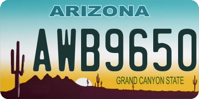 AZ license plate AWB9650