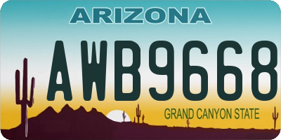 AZ license plate AWB9668