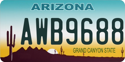 AZ license plate AWB9688
