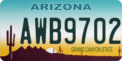 AZ license plate AWB9702