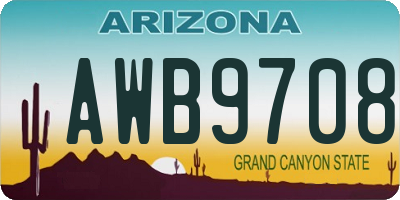 AZ license plate AWB9708