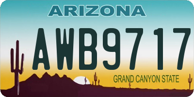 AZ license plate AWB9717