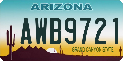 AZ license plate AWB9721