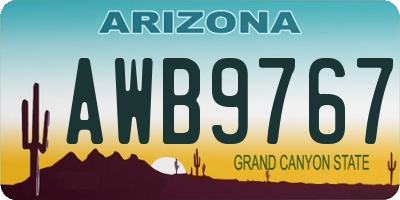 AZ license plate AWB9767