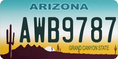 AZ license plate AWB9787