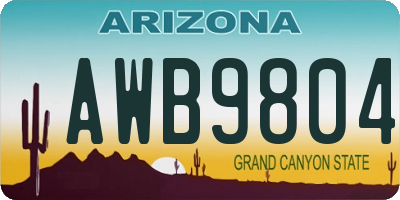 AZ license plate AWB9804
