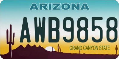 AZ license plate AWB9858