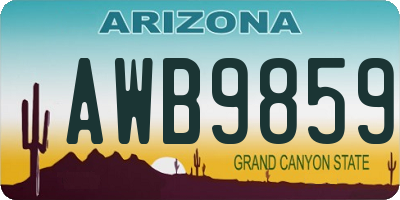 AZ license plate AWB9859