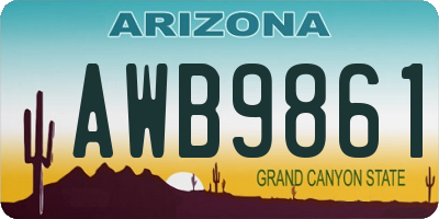AZ license plate AWB9861