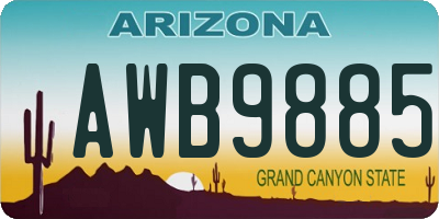 AZ license plate AWB9885