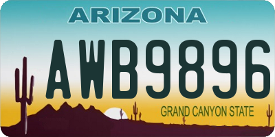 AZ license plate AWB9896