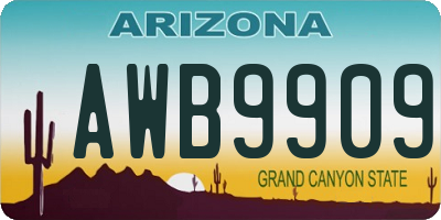 AZ license plate AWB9909