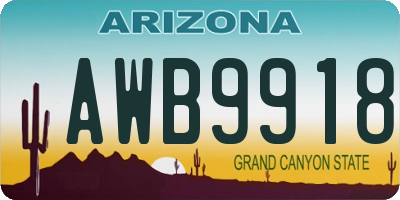AZ license plate AWB9918