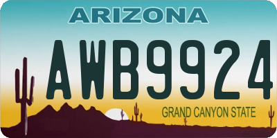 AZ license plate AWB9924