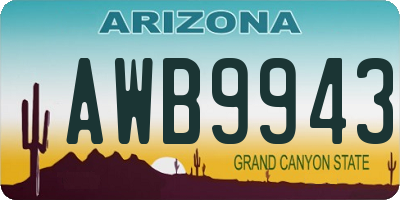 AZ license plate AWB9943