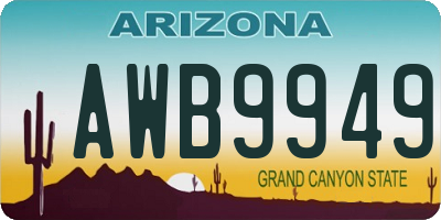 AZ license plate AWB9949