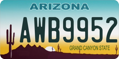 AZ license plate AWB9952