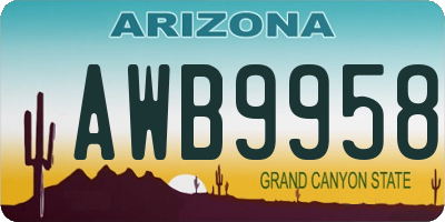 AZ license plate AWB9958