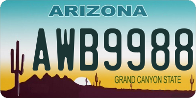 AZ license plate AWB9988