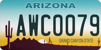 AZ license plate AWC0079