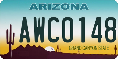 AZ license plate AWC0148