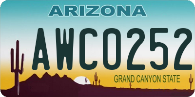AZ license plate AWC0252