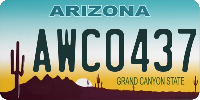 AZ license plate AWC0437