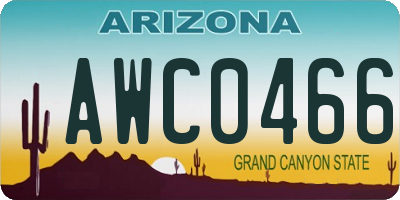 AZ license plate AWC0466