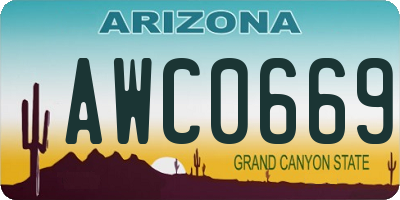 AZ license plate AWC0669