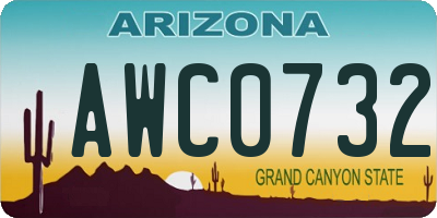AZ license plate AWC0732