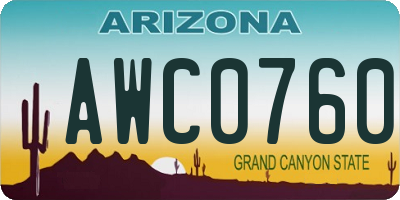 AZ license plate AWC0760