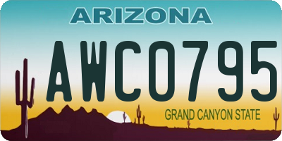 AZ license plate AWC0795