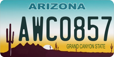 AZ license plate AWC0857