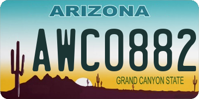 AZ license plate AWC0882