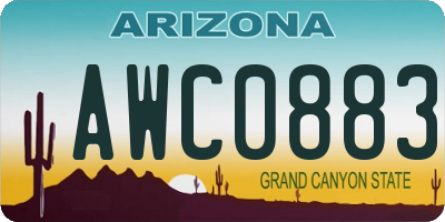 AZ license plate AWC0883