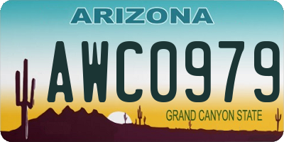 AZ license plate AWC0979