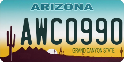 AZ license plate AWC0990