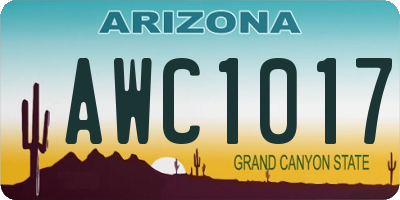 AZ license plate AWC1017