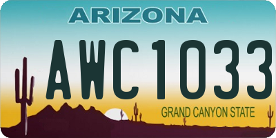 AZ license plate AWC1033