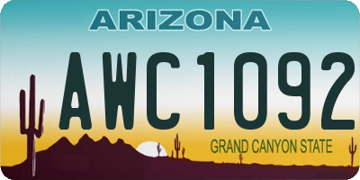 AZ license plate AWC1092