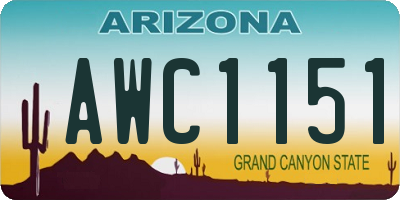 AZ license plate AWC1151