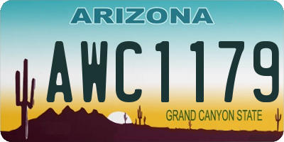 AZ license plate AWC1179