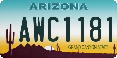 AZ license plate AWC1181