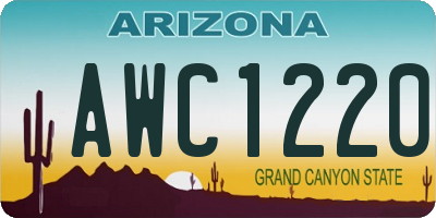 AZ license plate AWC1220