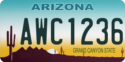 AZ license plate AWC1236